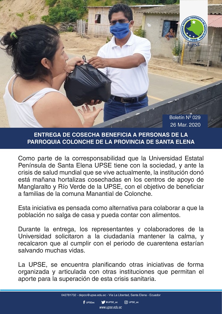 Entrega de cosecha beneficia a personas de la parroquia Colonche en la provincia de Santa Elena copia