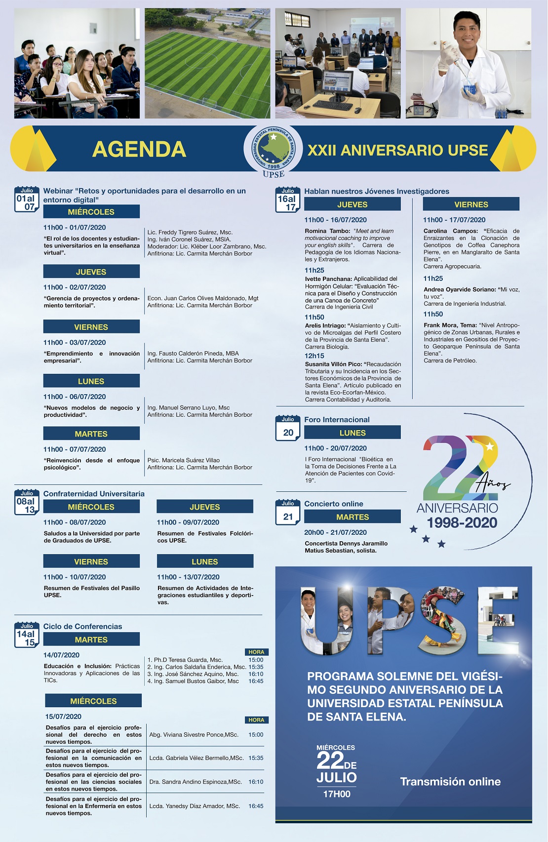 Agenda Festividades UPSE 01 2020