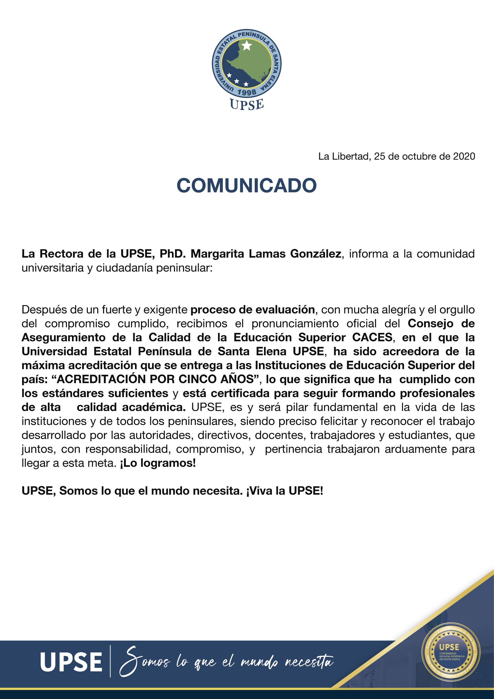 Boletín oficial UPSE acreditada Octubre 2020 01 01 01 01