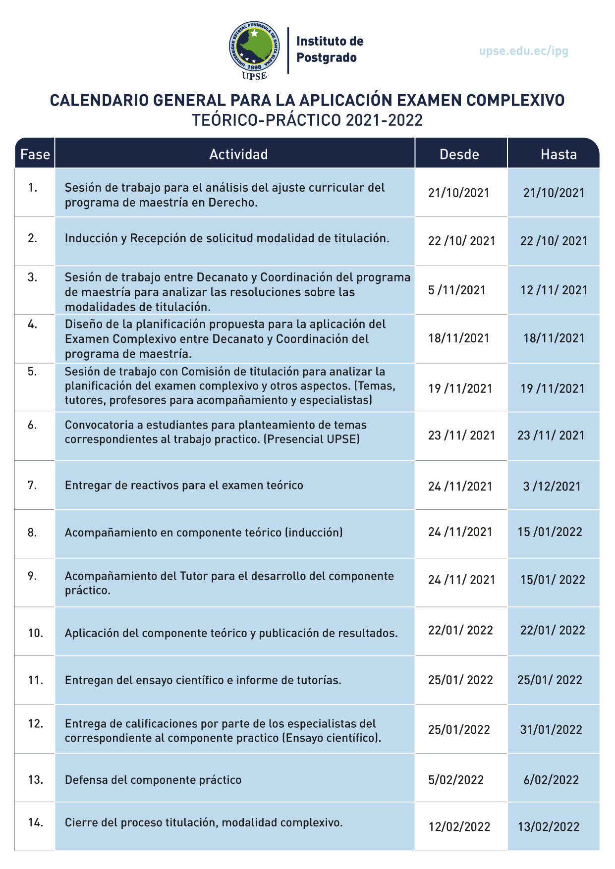 Calendario E COMPLX IPG