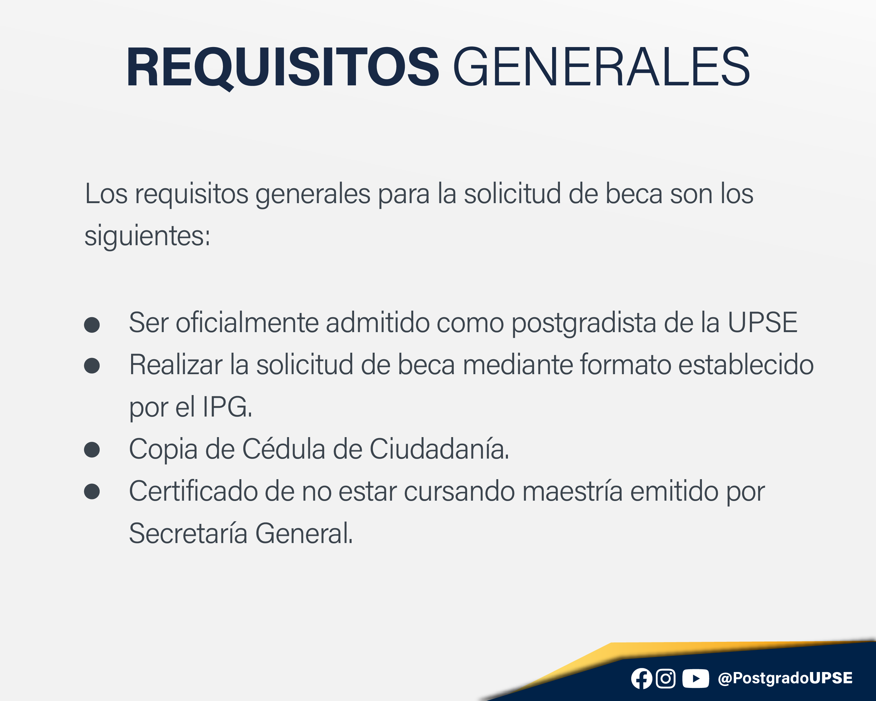 CONVOCATORIA PARA POSTULACIÓN DE BECAS DE POSTGRADO 2024-2