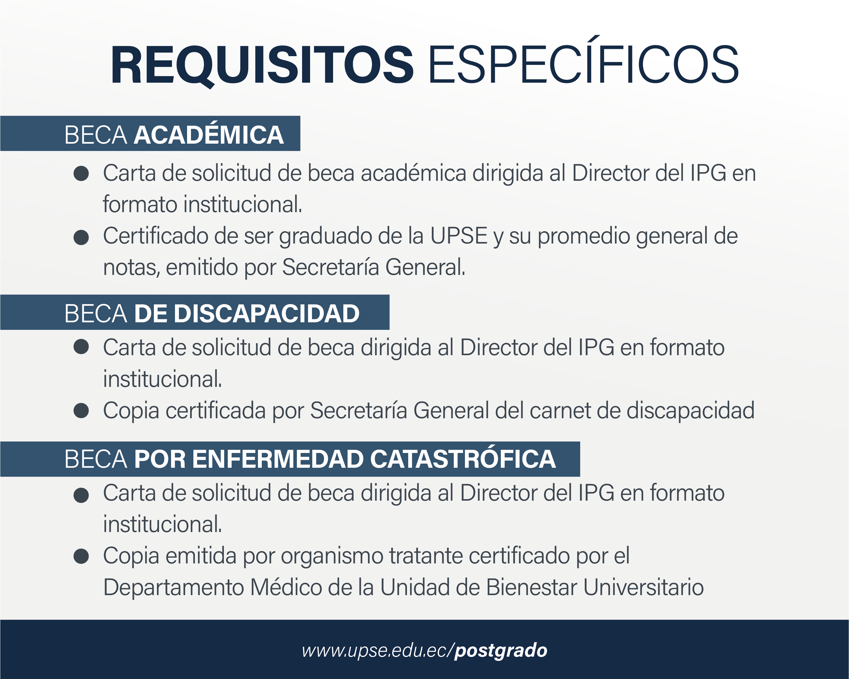 CONVOCATORIA PARA POSTULACIÓN DE BECAS DE POSTGRADO 2024