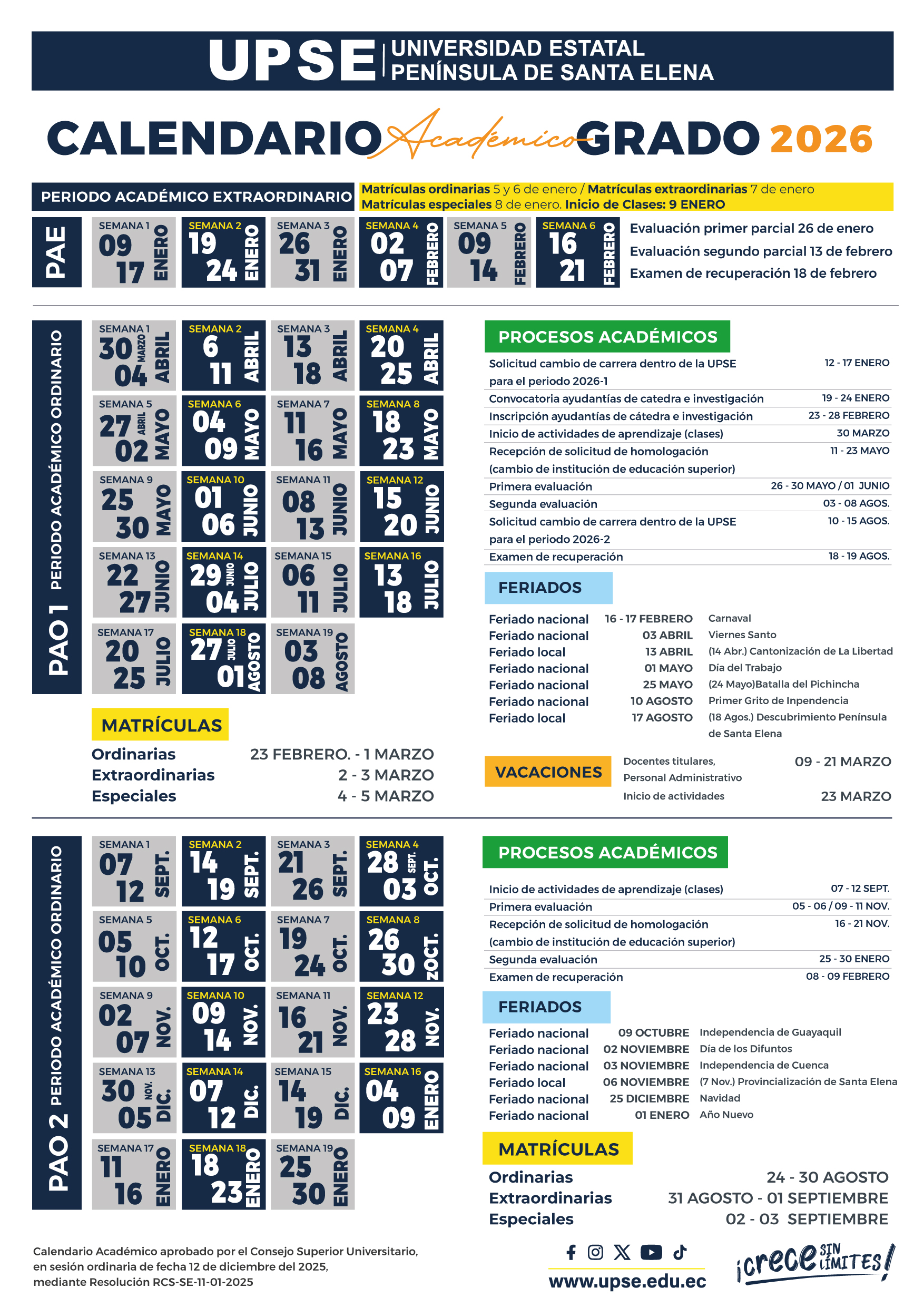 Calendario Académico 2026