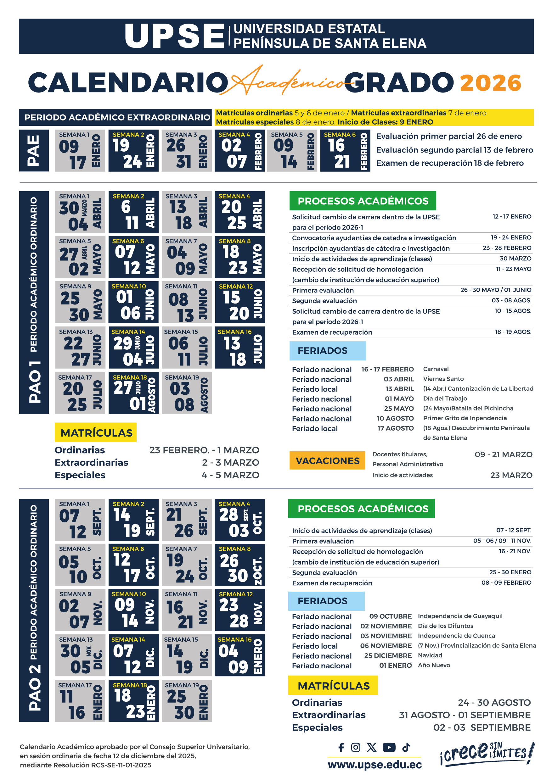 Calendario Académico 2026