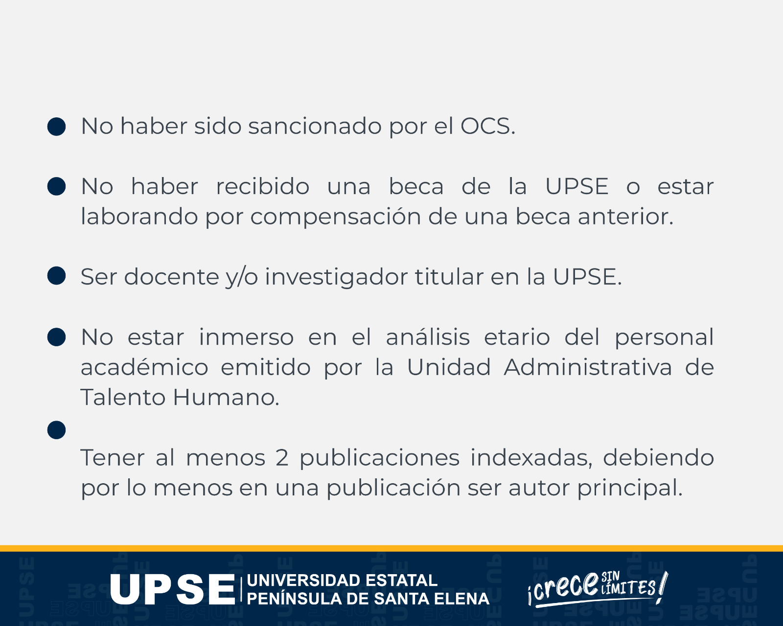 CONVOCATORIA DE BECAS Y AYUDAS ECONÓMICAS PARA DOCENTES UPSE 2026