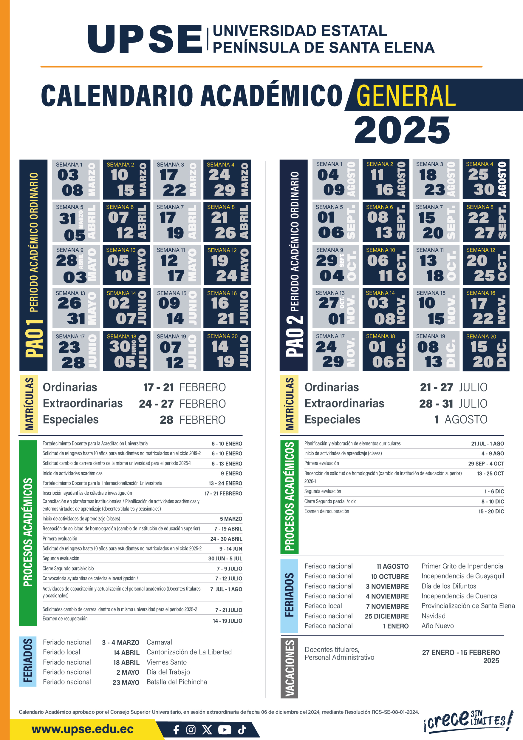 Calendario Académico 2025 A3